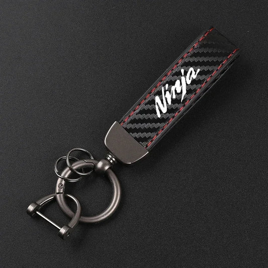 Kawasaki Ninja Keychain – Leather & Carbon Edition